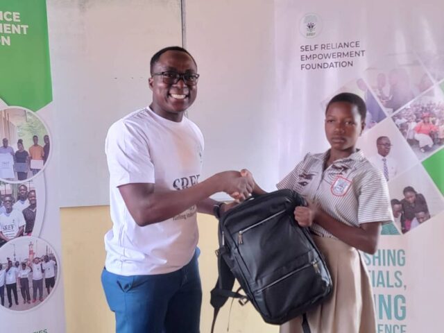 SREF backpack handoff at school (2)
